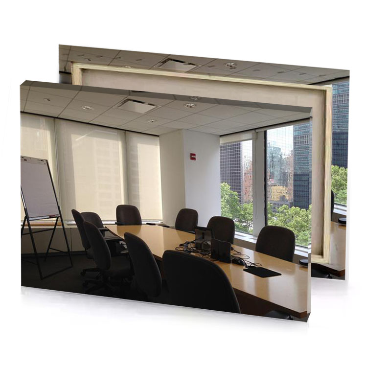 a long wooden table pearl canvas