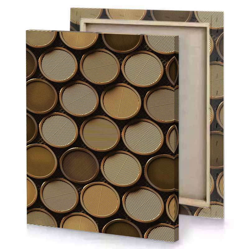 a lot of coins stacked up in rows canvas