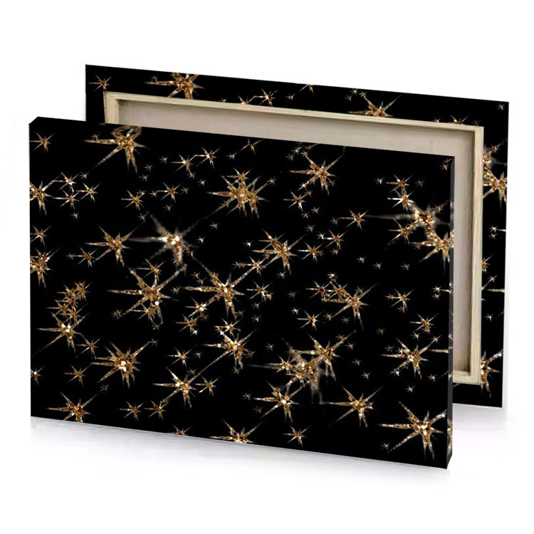a lot of golden stars on black background garnet canvas