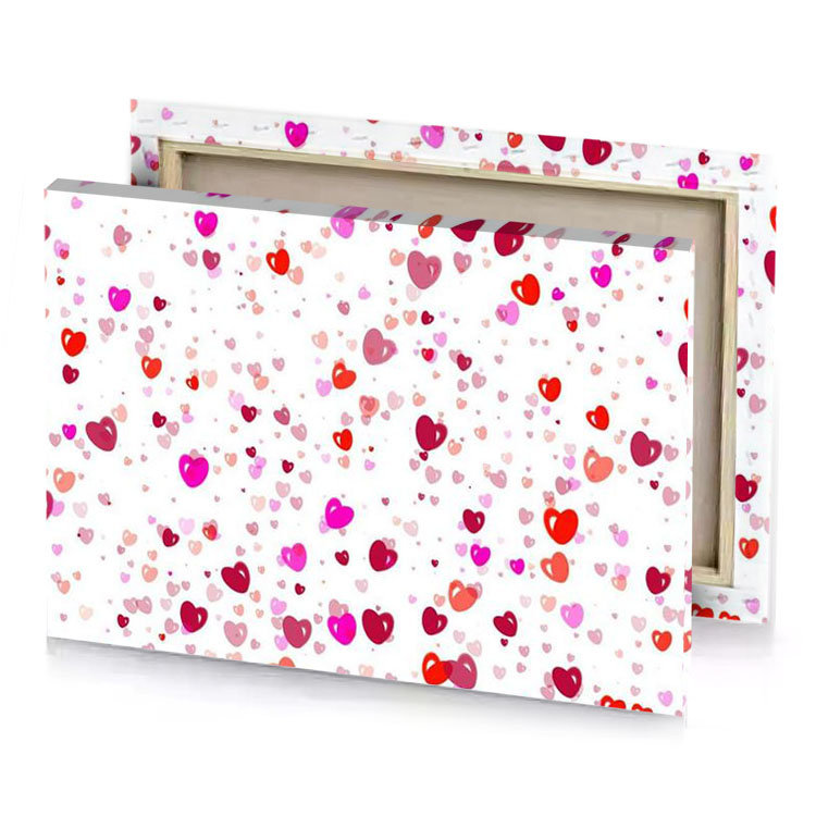 a lot of hearts on white background smoke canvas