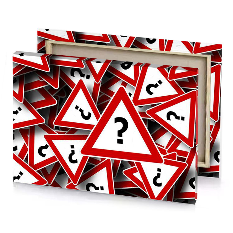 a lot of red and white traffic signs firebrick canvas