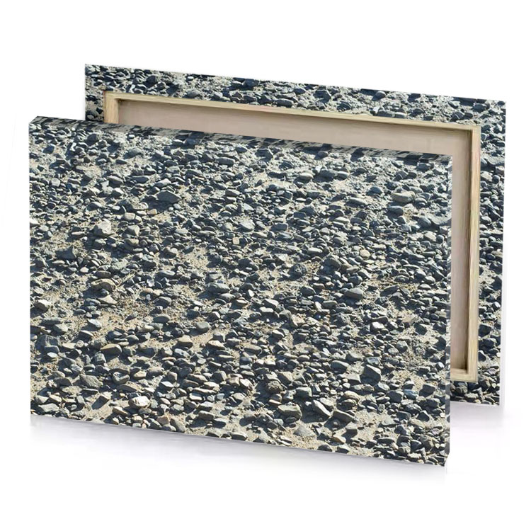 a lot of rocks and gravel charcoal canvas