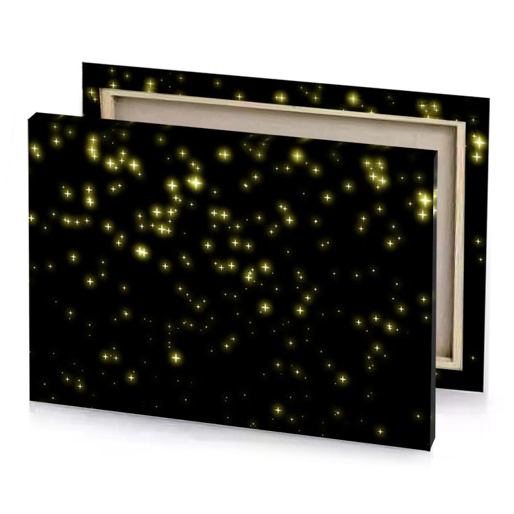 a lot of stars on black background bistre canvas