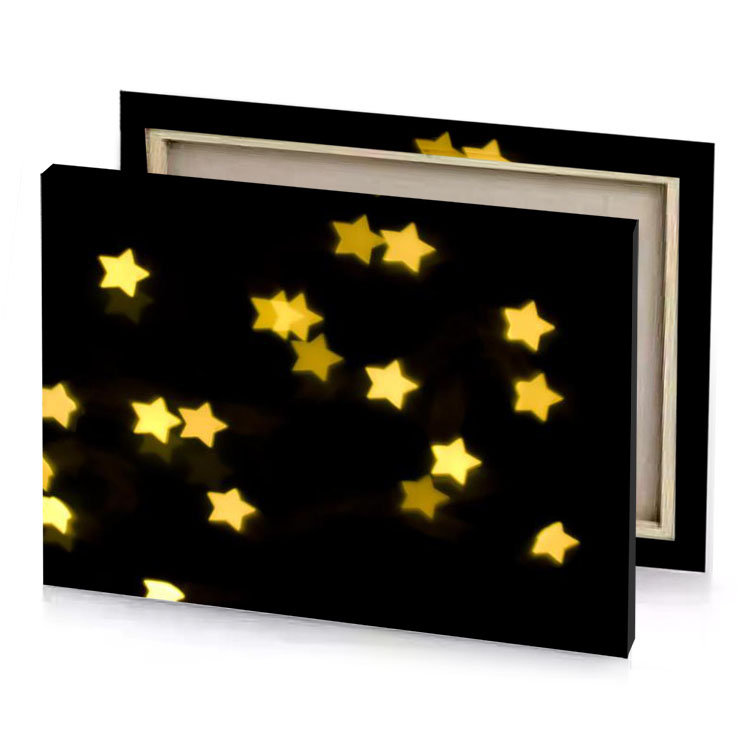 a lot of yellow stars on black background dark golden rod canvas