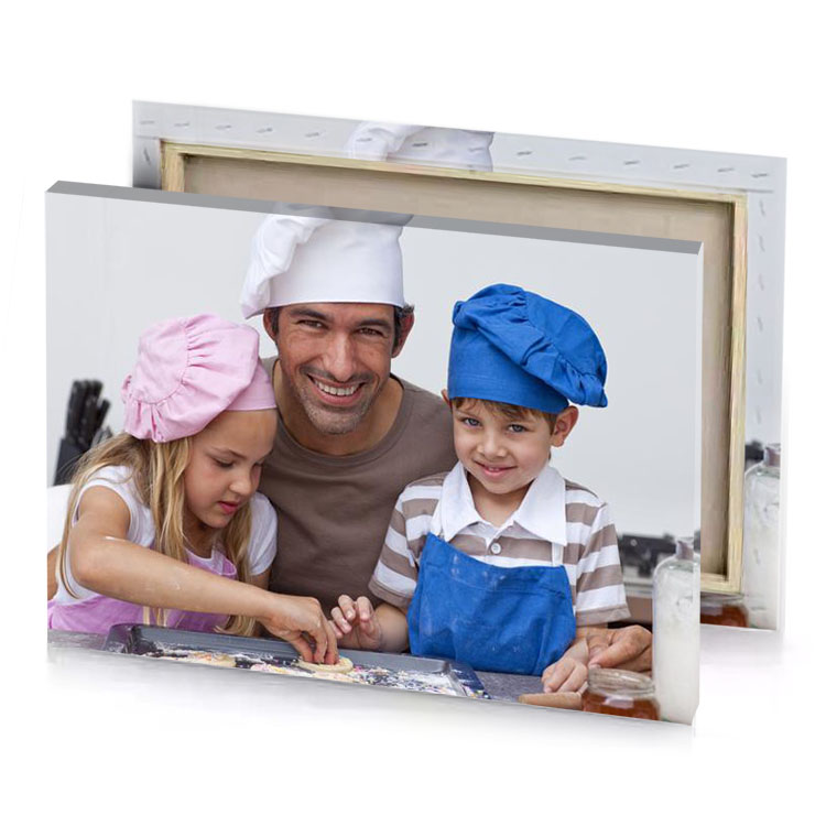 a man and two children are making cookies platinum canvas