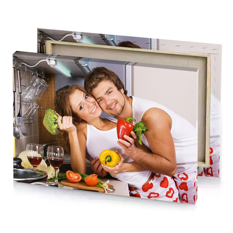 a man and woman are in the kitchen platinum canvas