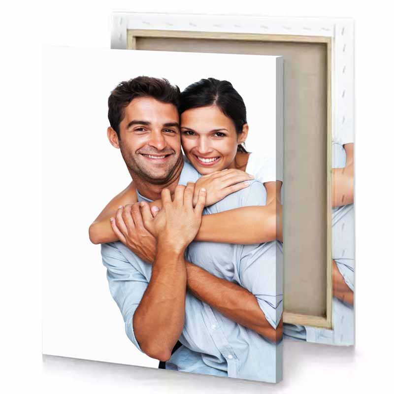 a man and woman hugging each other white smoke canvas