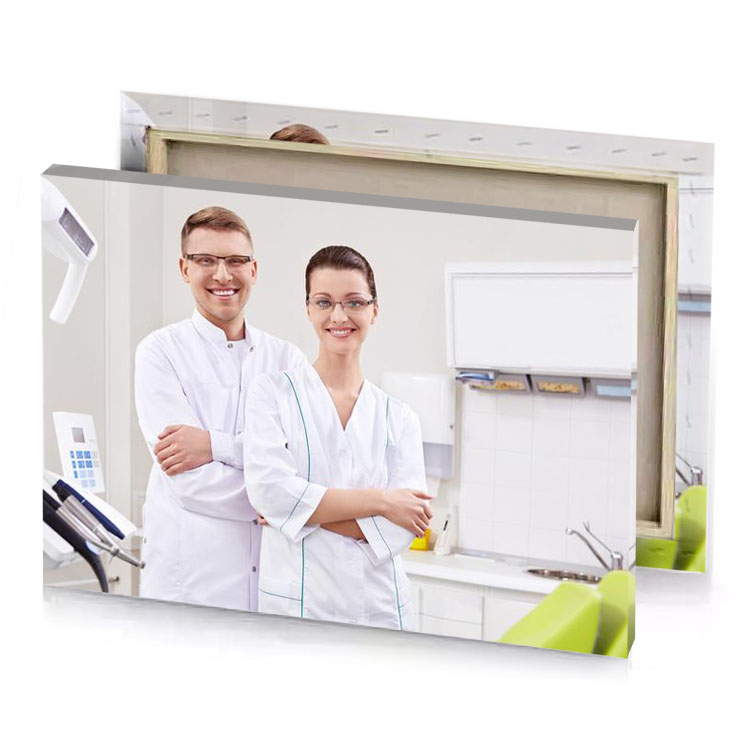 a man and woman in dentist s office platinum canvas