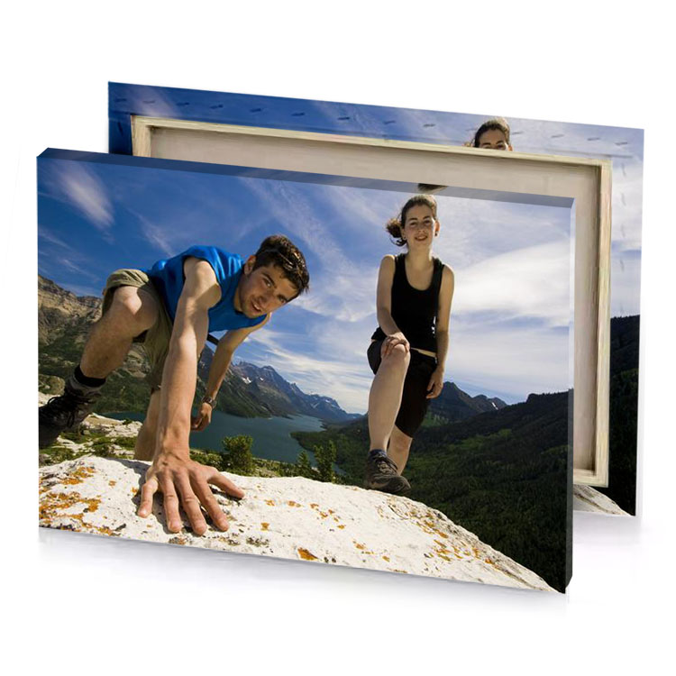 a man and woman on mountain lapis lazuli canvas