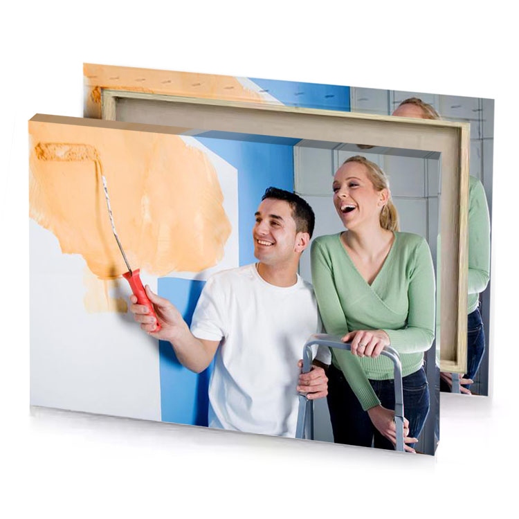a man and woman painting wall platinum canvas
