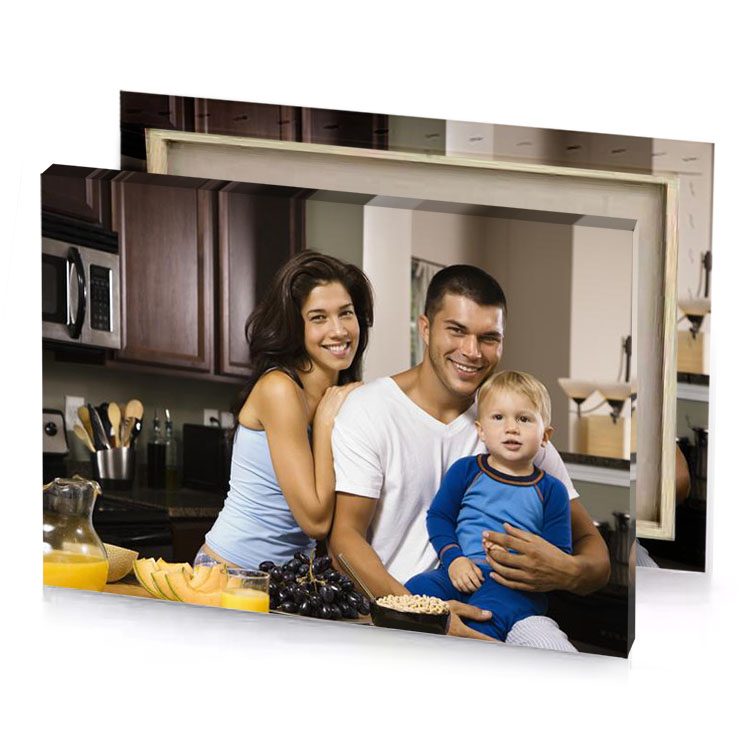 a man and woman sitting in kitchen smoky black canvas