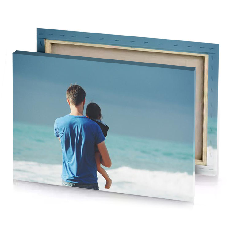 a man and woman standing on the beach charcoal canvas