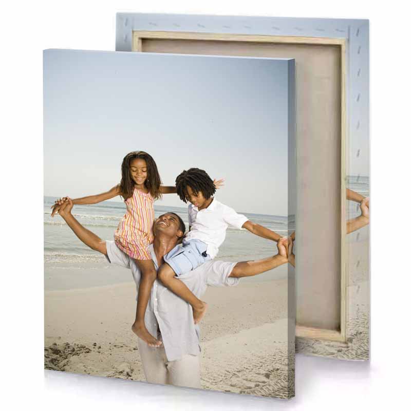a man carrying little girl on his back platinum canvas