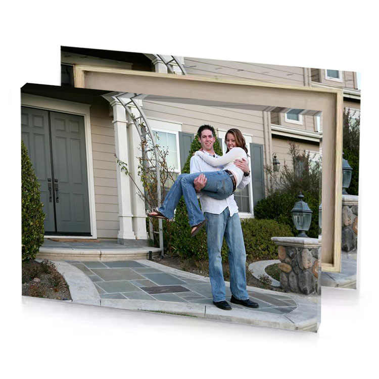 a man carrying woman on his back slate gray canvas