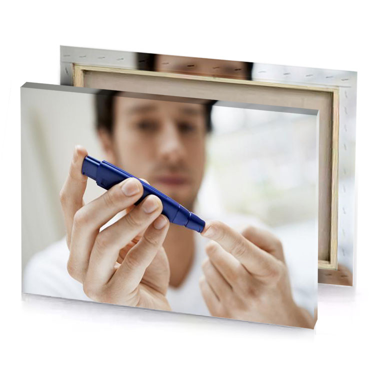 a man holding blue device in his hand platinum canvas