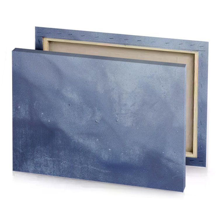 a man holding tennis rade slate gray canvas
