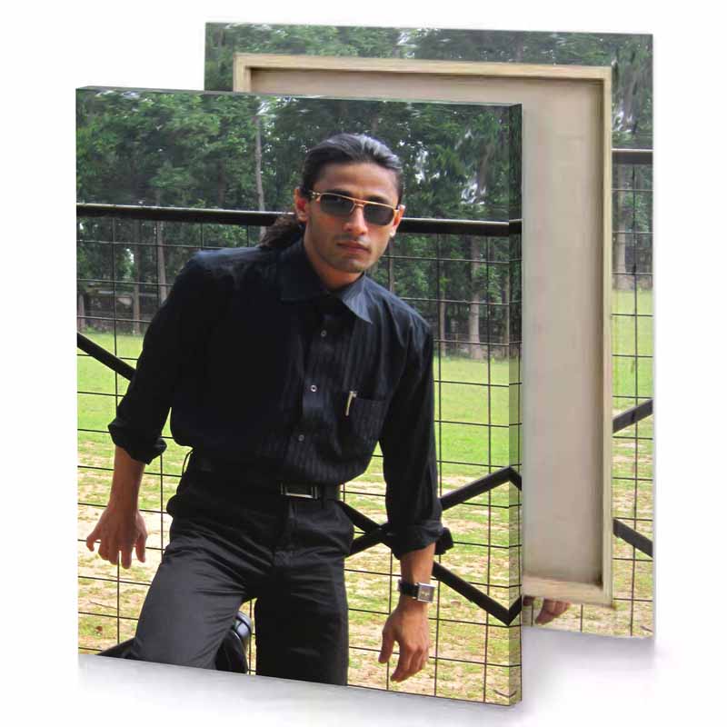 a man in black shirt and sunglasses smoky canvas