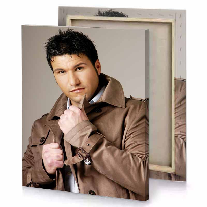 a man in brown jacket and white shirt rosy canvas