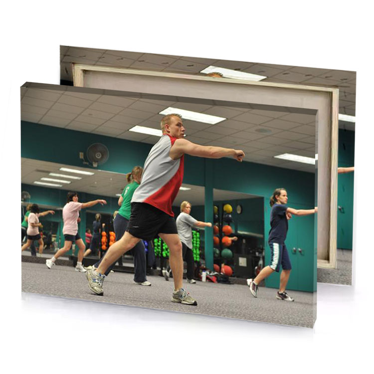 a man in gym brown canvas