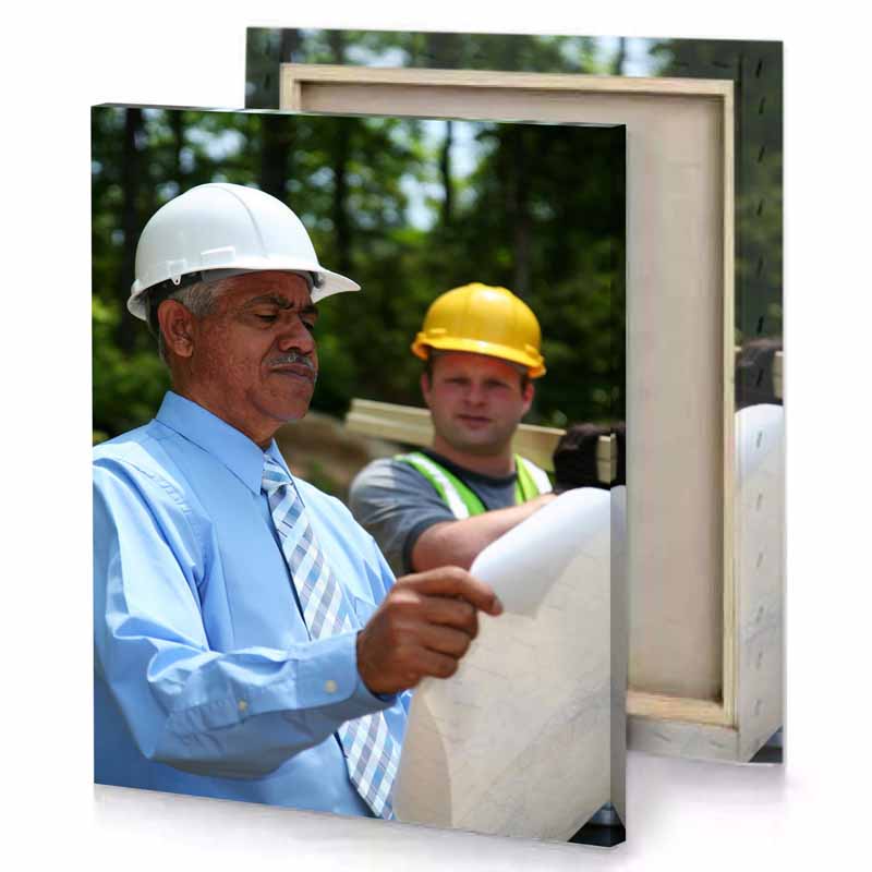 a man in hard hat and iceberg canvas