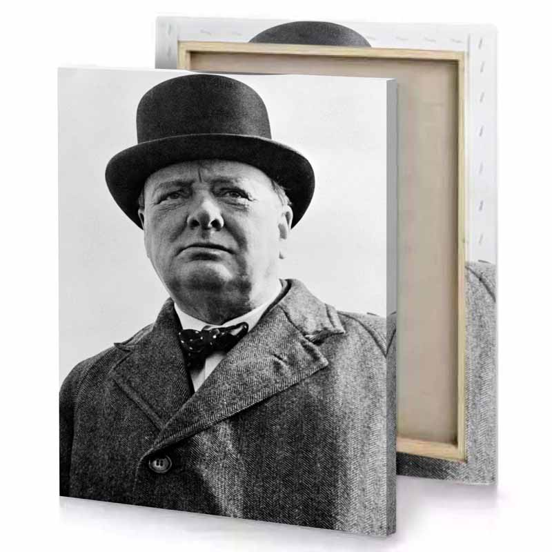 a man in hat and coat standing platinum canvas