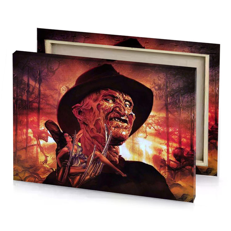 a man in hat and with gun his hand garnet canvas
