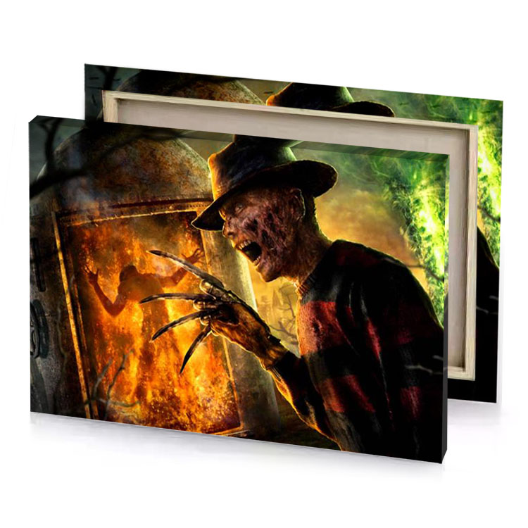 a man in hat holding knife carrot orange canvas