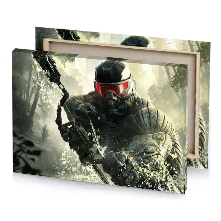 a man in helmet and rifle smoky black canvas