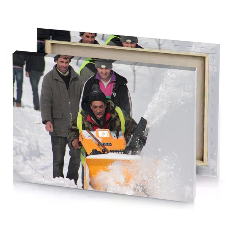 a man in snowmobile thistle canvas