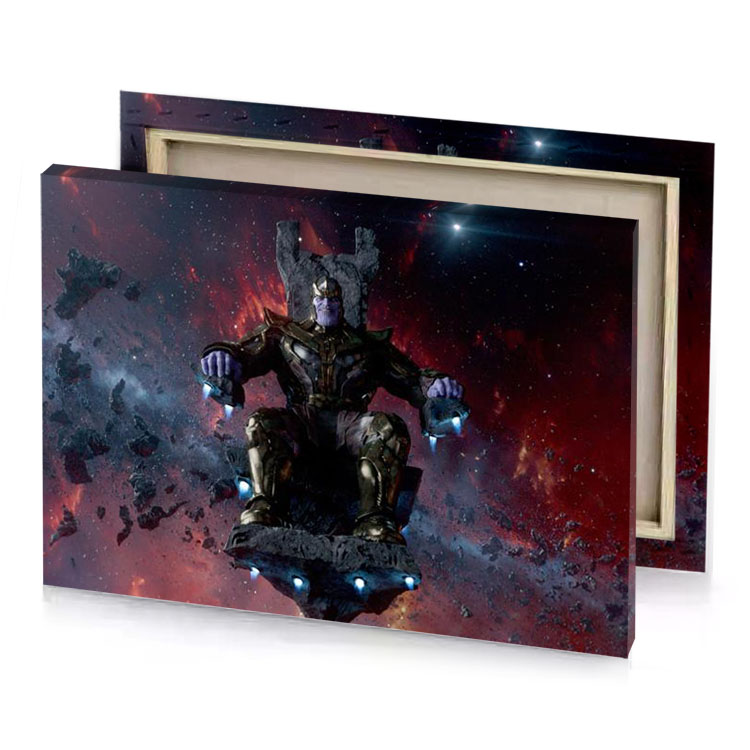 a man in space suit is flying through the galaxy smoky black canvas