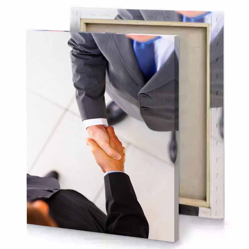 a man in suit and tie holding hand platinum canvas