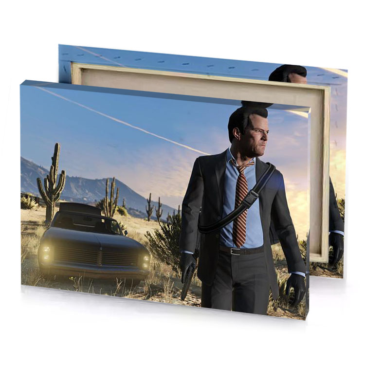 a man in suit and tie standing next to car moonstone blue canvas
