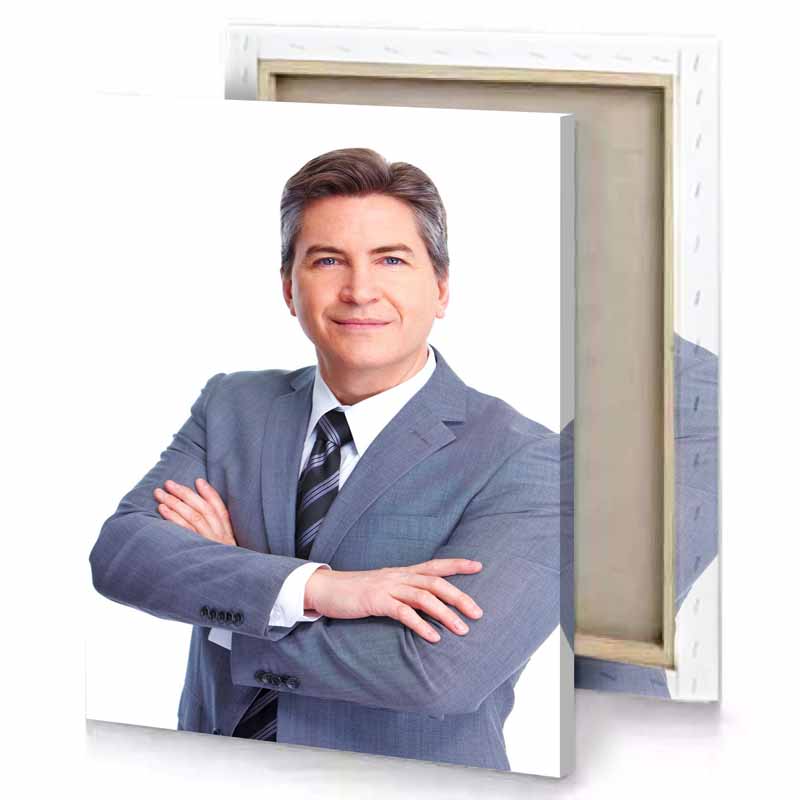 a man in suit and tie with his arms crossed slate gray canvas