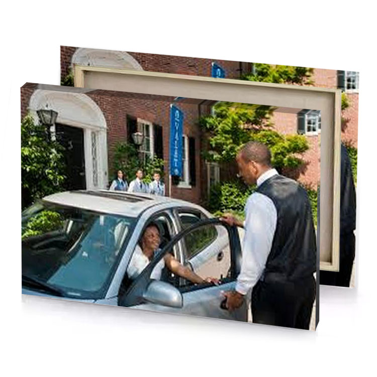 a man in suit getting into car silver canvas
