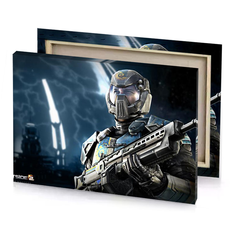 a man in suit holding rifle charcoal canvas