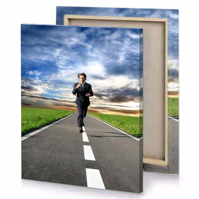 a man in suit is walking down road camouflage green canvas