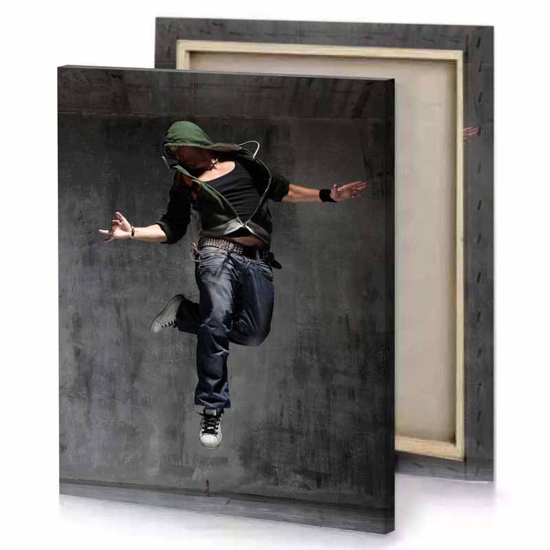 a man in the air charcoal canvas