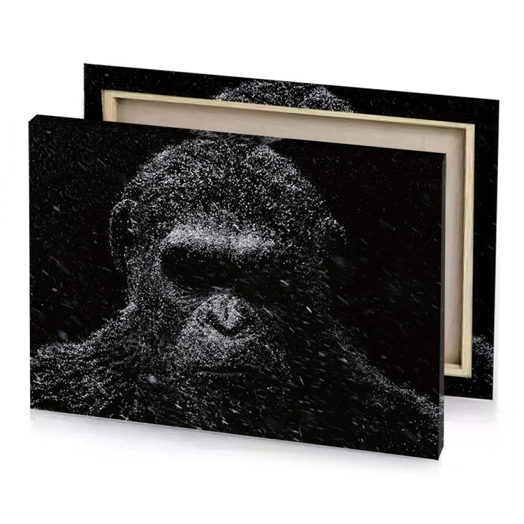 a man in the snow taupe canvas