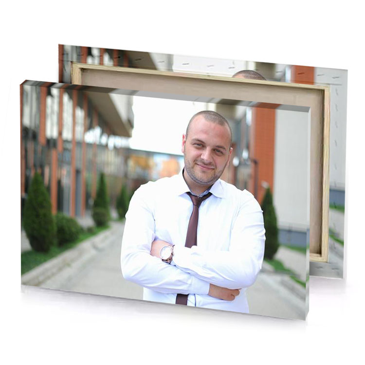 a man in white shirt and tie standing on sidewalk smoke canvas