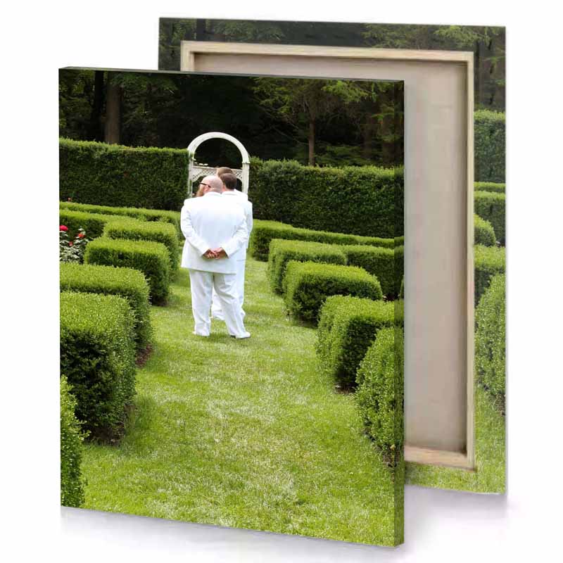 a man in white suit is standing garden lavender canvas