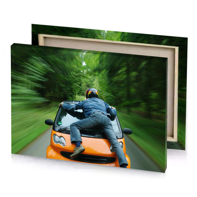 a man is sitting on the hood of car slate gray canvas