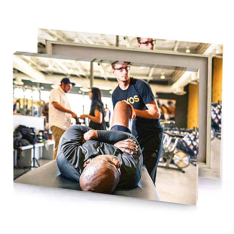 a man laying on table copper canvas