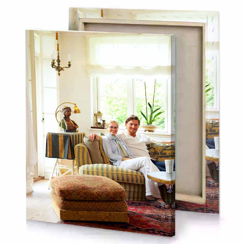 a man sitting on couch in living room pearl canvas
