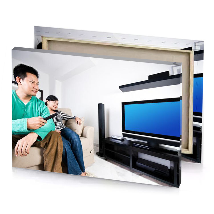 a man sitting on couch white smoke canvas
