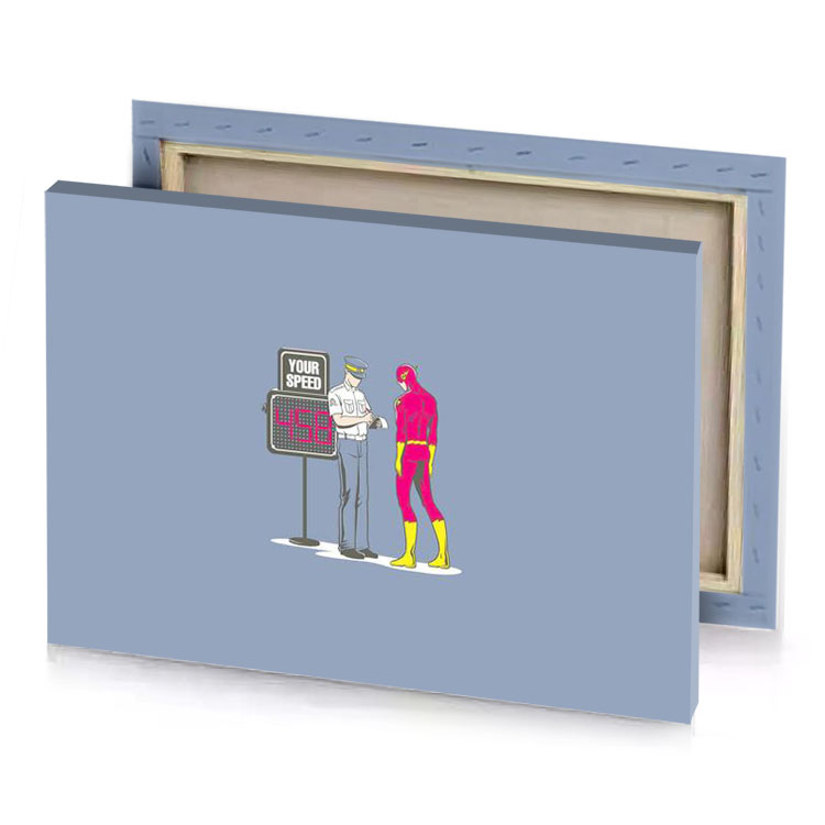 a man standing next to sign that says no deep pink canvas