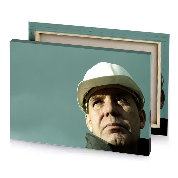 a man wearing hard hat and white light slate gray canvas
