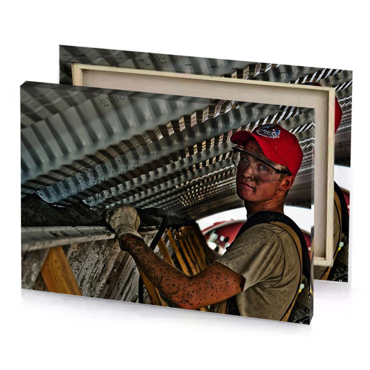 a man wearing red hat smoky black canvas