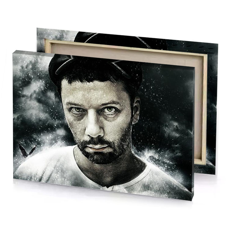 a man with beard and baseball cap smoky black canvas