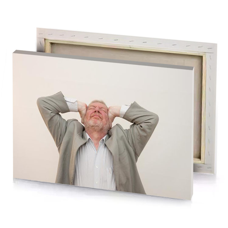 a man with beard rosy brown canvas