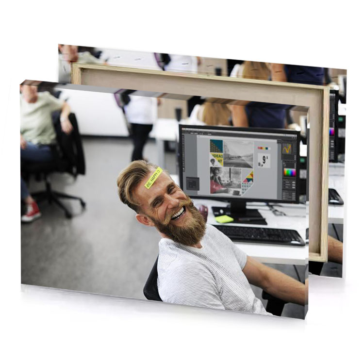a man with beard silver canvas